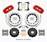 15-21 Ford Mustang Wilwood 140-13886-DR AERO6 Big Brake Front Brake Kit - Drilled, Red